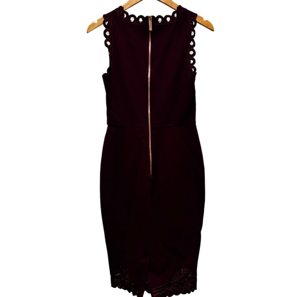 Ted Baker London | Women's Burgundy Lace Detail Cocktail Dress - Picture 5 of 9